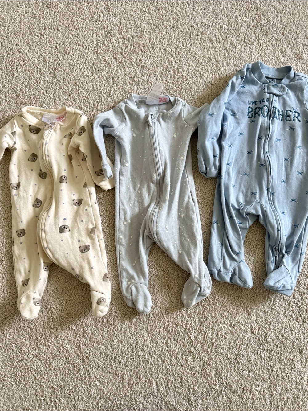 Bundle Set of 3 Double Zipper Onesies